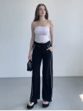 Şeritli Wide Leg Eşofman