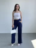 Şeritli Wide Leg Eşofman