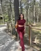 İspanyol Premium Pantolon Crop Takım