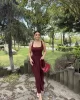 Kare Yaka Pileli Premium Elbise