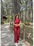 Gofre Basic Pantolon Crop Takım