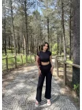 Gofre Basic Pantolon Crop Takım