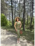 Gofre Etek Crop Takım