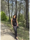 Gofre Omuz Detaylı Elbise