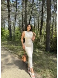 Gofre Omuz Detaylı Elbise