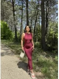 Gofre Omuz Detaylı Elbise