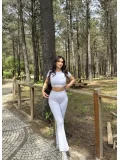 İspanyol Premium Pantolon Crop Takım
