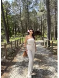 Straplez Gofre Pantolon Takım