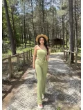 Straplez Gofre Pantolon Takım