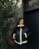 Krem Kürklü Oversize Ceket