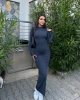 Balıkçı Yaka Uzun Elbise