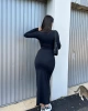 Balıkçı Yaka Uzun Elbise