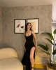Çift Yırtmaçlı Sandy Elbise