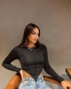 Dikiş Detaylı Asimetrik Crop