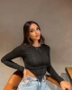 Dikiş Detaylı Asimetrik Crop