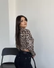 Fermuarlı Leopar Crop