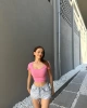 Fitilli Geniş Yaka Crop