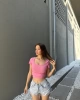 Fitilli Geniş Yaka Crop
