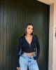 Fitilli Kapşonlu Crop