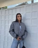Kaşe Crop Astarlı Bomber Ceket