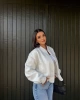 Kaşe Crop Astarlı Bomber Ceket