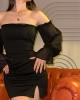 Kolları Şifon Madonna Elbise