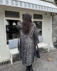 Oversize Leopar Kaşe Kaban