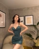 Saten Büzgülü Elbise