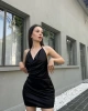 Saten Degaje Yaka Elbise