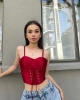 Saten Larissa Bağlamalı Crop