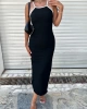 Şerit Yırtmaçlı Elbise