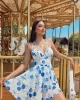 Yaprak Desen Fırfırlı Elbise
