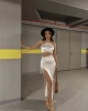 Örme Saten Yırtmaçlı Takım