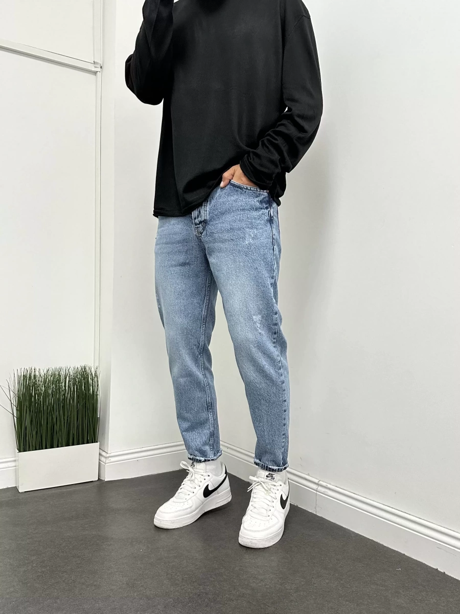 Mavi Bol Kalıp Boyfriendd
