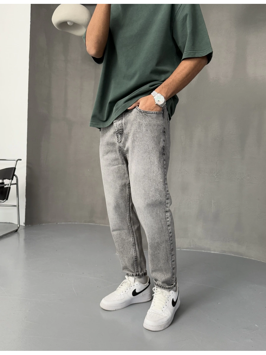 Antrasit Boyfriend Bol Kalıp Jean