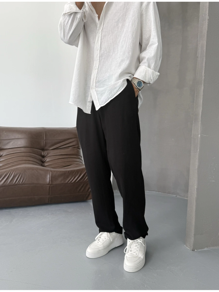 Siyah Viskon Keten Baggy