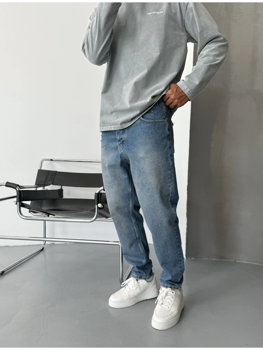 Eskitme Mavi Denim Boyfriend
