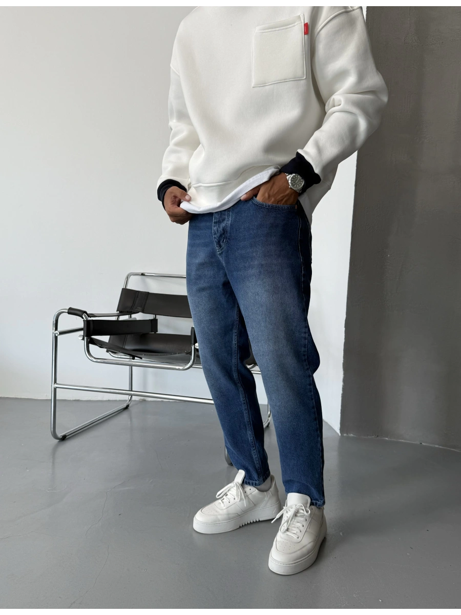 Koyu Mavi Denim Boyfriend