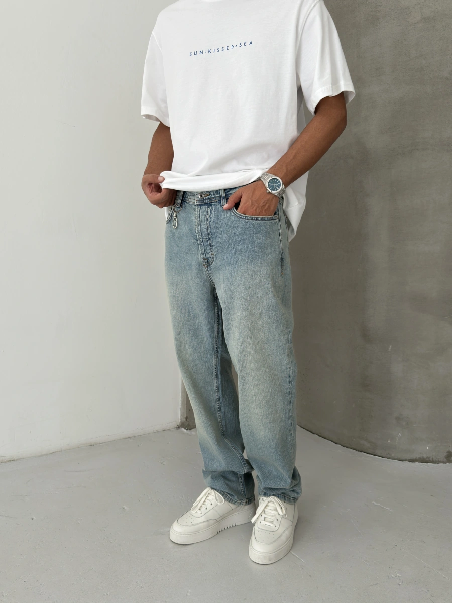 Mavi Aksesuar Detay Baggy Jean