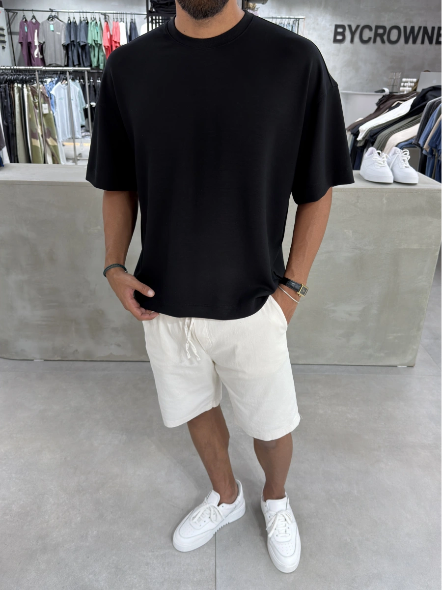 Siyah Modal Oversize T-shirt