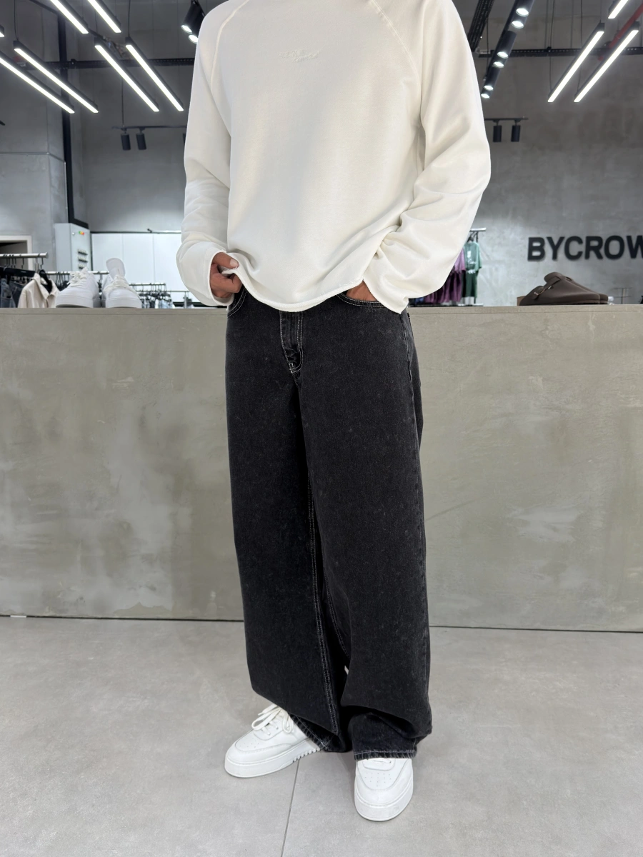 Siyah Effect Süper Baggy Jean