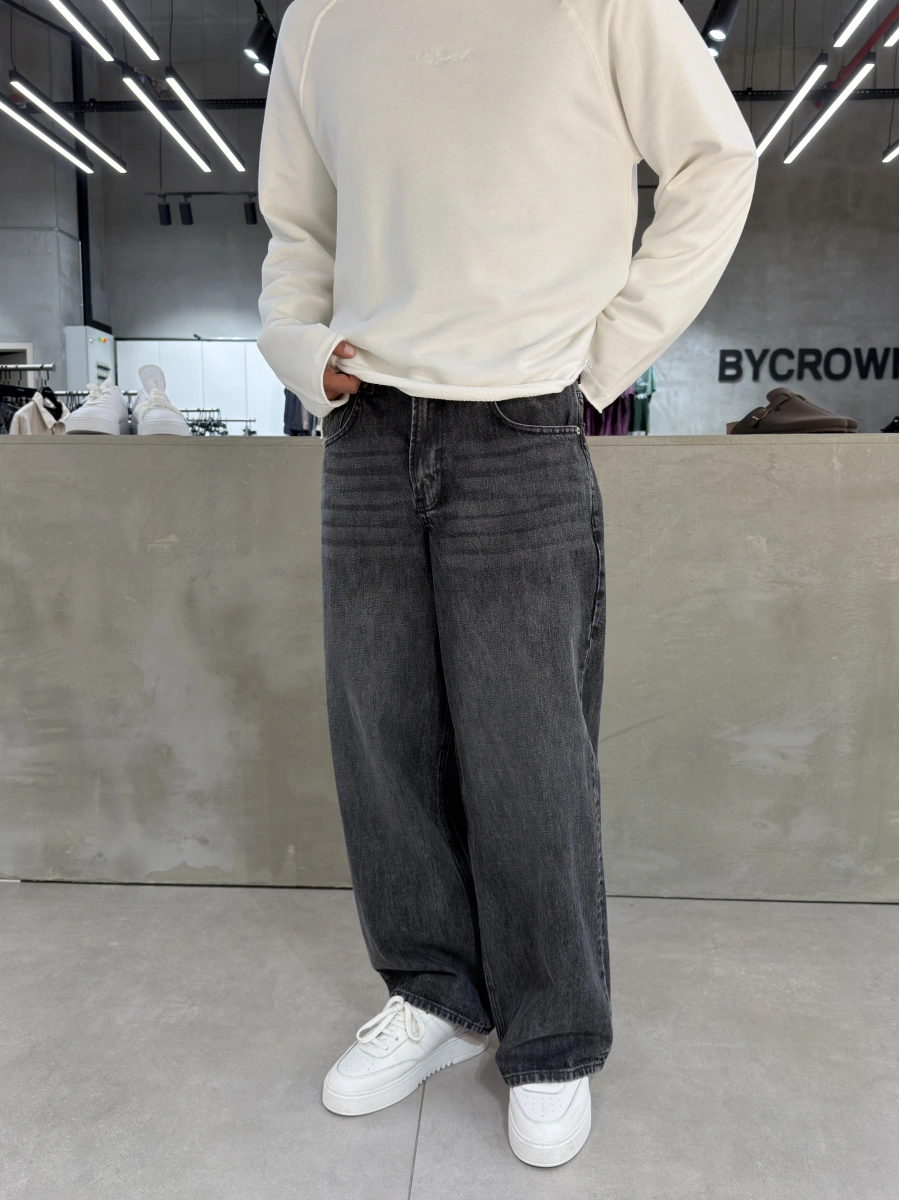 Antrasit Effect Süper Baggy Jean