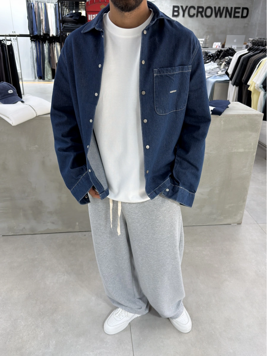 Lacivert Premium Oversize Denim Ceket