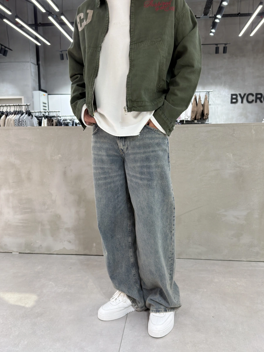 Eskitme Denim Süper Baggy Jean