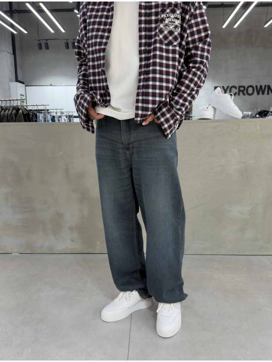 Koyu Mavi Denim Bol Kalıp Baggy Jean
