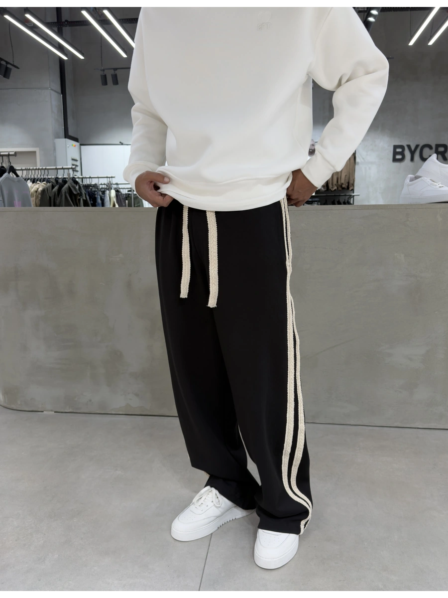 Siyah Premium Halat Nakış Baggy Eşofman