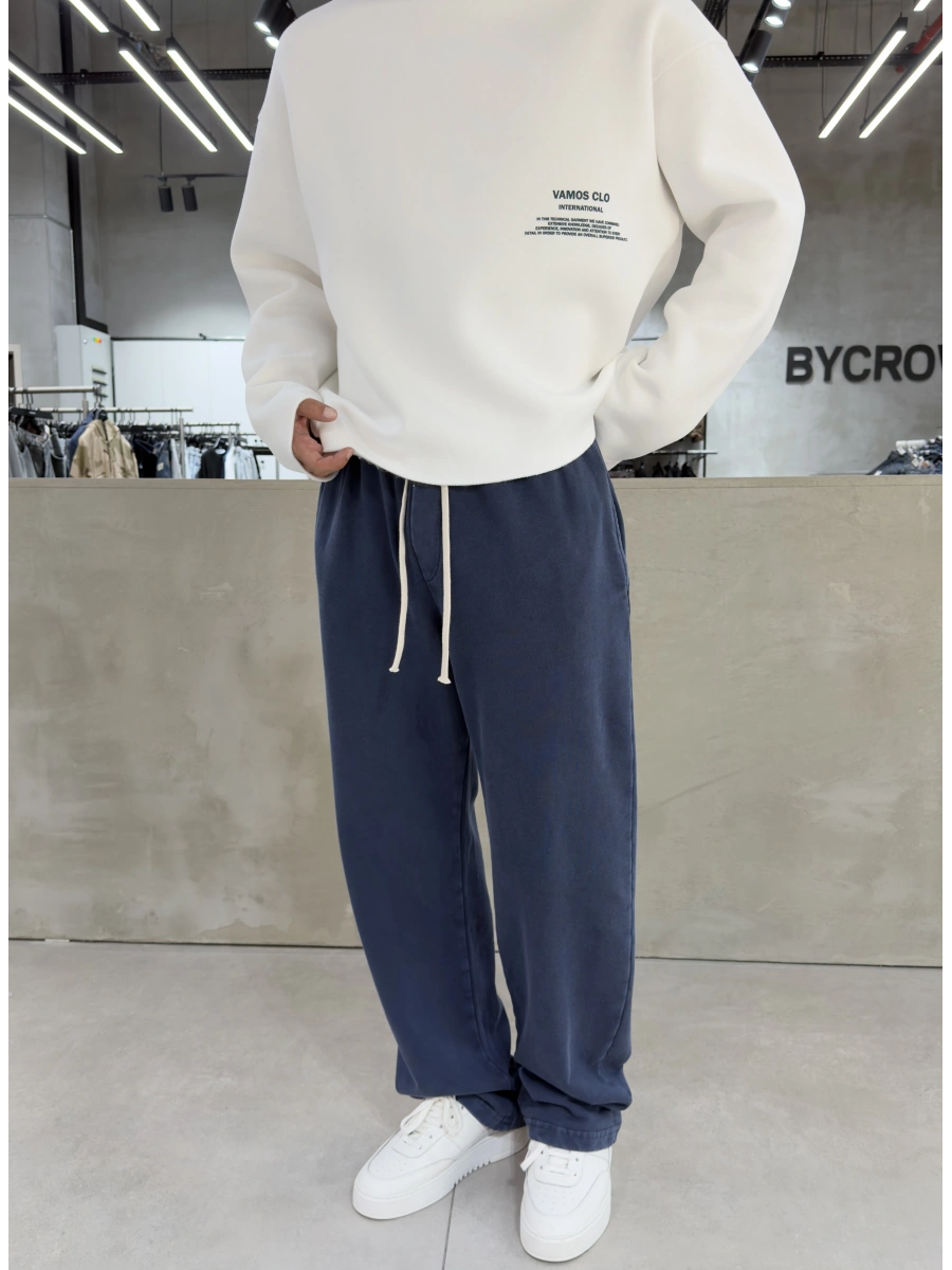 Lacivert Premium Yıkamalı Baggy Eşofman