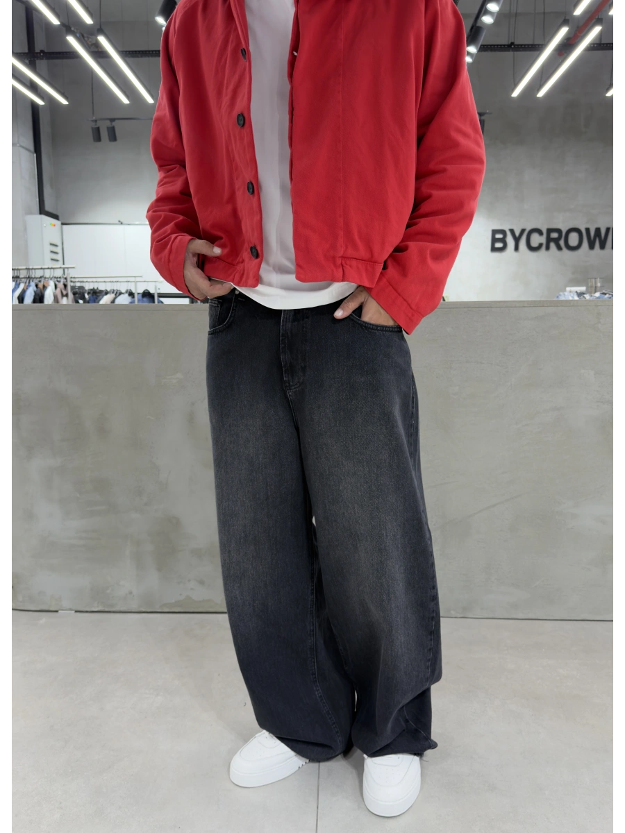 Siyah Eskitme Life Bol Kalıp Baggy Jean