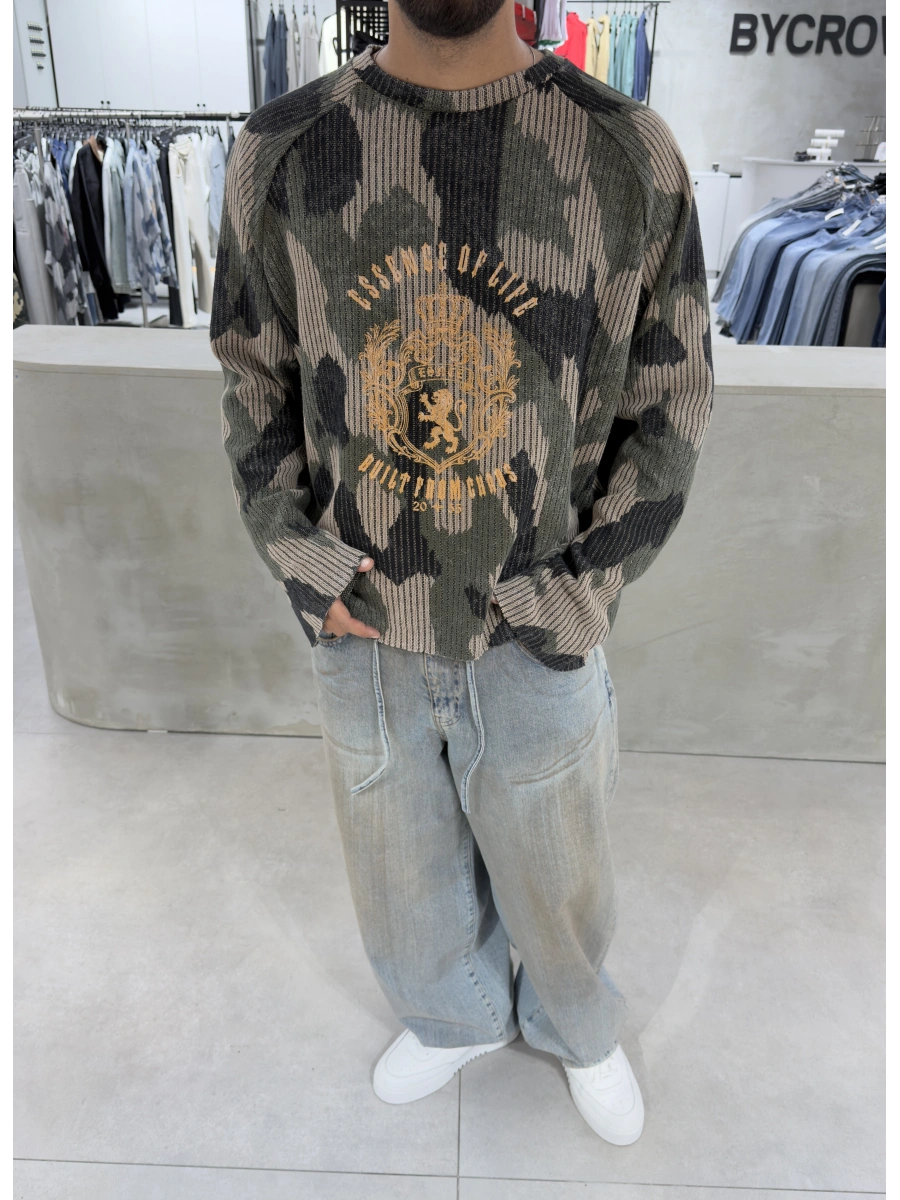 Haki Kamuflaj Premium Oversize Sweat