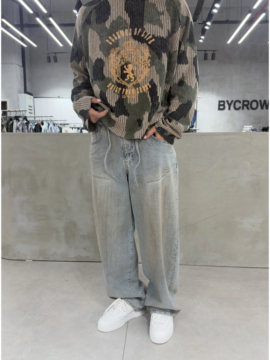 Mavi Vintage Pis Yıkamalı Baggy Jean